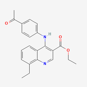 molecular formula C22H22N2O3 B7744200 Ethyl 4-(4-acetylanilino)-8-ethylquinoline-3-carboxylate 