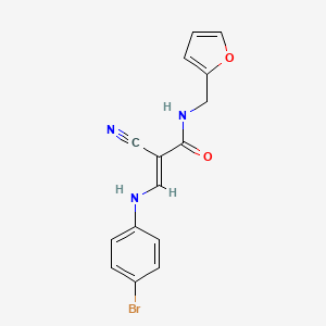 (E)-3-((4-bromophenyl)amino)-2-cyano-N-(furan-2-ylmethyl)acrylamide
