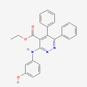 molecular formula C25H21N3O3 B7744219 Ethyl 3-[(3-hydroxyphenyl)amino]-5,6-diphenylpyridazine-4-carboxylate 