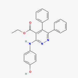 molecular formula C25H21N3O3 B7744226 Ethyl 3-[(4-hydroxyphenyl)amino]-5,6-diphenylpyridazine-4-carboxylate 