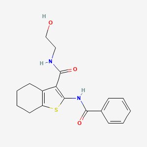 molecular formula C18H20N2O3S B7744254 2-benzamido-N-(2-hydroxyethyl)-4,5,6,7-tetrahydro-1-benzothiophene-3-carboxamide 