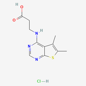 3-({5,6-Dimethylthieno[2,3-d]pyrimidin-4-yl}amino)propanoic acid hydrochloride