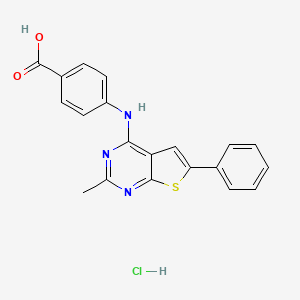 molecular formula C20H16ClN3O2S B7744266 4-({2-Methyl-6-phenylthieno[2,3-d]pyrimidin-4-yl}amino)benzoic acid hydrochloride 