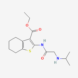 molecular formula C16H24N2O3S B7744270 Ethyl 2-[[2-(propan-2-ylamino)acetyl]amino]-4,5,6,7-tetrahydro-1-benzothiophene-3-carboxylate 