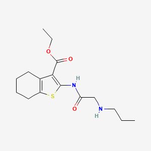 molecular formula C16H24N2O3S B7744274 Ethyl 2-[[2-(propylamino)acetyl]amino]-4,5,6,7-tetrahydro-1-benzothiophene-3-carboxylate 