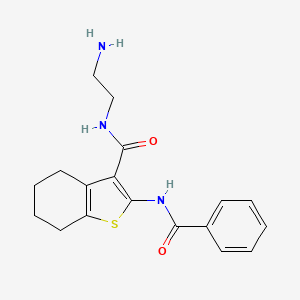 molecular formula C18H21N3O2S B7744290 N-(2-aminoethyl)-2-benzamido-4,5,6,7-tetrahydro-1-benzothiophene-3-carboxamide CAS No. 459419-47-7