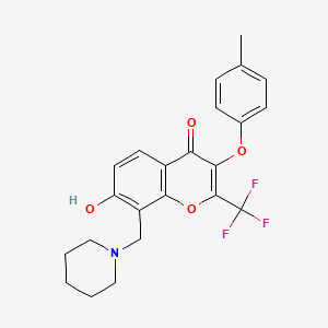 7-hydroxy-3-(4-methylphenoxy)-8-(piperidin-1-ylmethyl)-2-(trifluoromethyl)-4H-chromen-4-one
