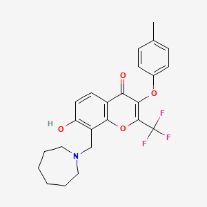 8-(Azepan-1-ylmethyl)-7-hydroxy-3-(4-methylphenoxy)-2-(trifluoromethyl)chromen-4-one