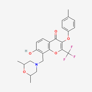 8-[(2,6-dimethylmorpholin-4-yl)methyl]-7-hydroxy-3-(4-methylphenoxy)-2-(trifluoromethyl)-4H-chromen-4-one