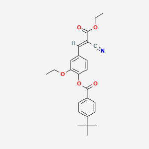 molecular formula C25H27NO5 B7744361 [4-[(E)-2-cyano-3-ethoxy-3-oxoprop-1-enyl]-2-ethoxyphenyl] 4-tert-butylbenzoate 