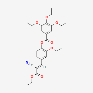 molecular formula C27H31NO8 B7744365 [4-[(E)-2-cyano-3-ethoxy-3-oxoprop-1-enyl]-2-ethoxyphenyl] 3,4,5-triethoxybenzoate 