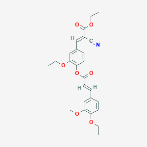 molecular formula C26H27NO7 B7744378 ethyl (E)-2-cyano-3-[3-ethoxy-4-[(E)-3-(4-ethoxy-3-methoxyphenyl)prop-2-enoyl]oxyphenyl]prop-2-enoate 