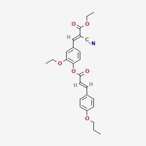 ethyl (E)-2-cyano-3-[3-ethoxy-4-[(E)-3-(4-propoxyphenyl)prop-2-enoyl]oxyphenyl]prop-2-enoate