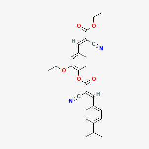 molecular formula C27H26N2O5 B7744392 [4-[(E)-2-cyano-3-ethoxy-3-oxoprop-1-enyl]-2-ethoxyphenyl] (E)-2-cyano-3-(4-propan-2-ylphenyl)prop-2-enoate 