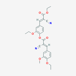 molecular formula C27H26N2O7 B7744399 [4-[(E)-2-cyano-3-ethoxy-3-oxoprop-1-enyl]-2-ethoxyphenyl] (E)-2-cyano-3-(4-ethoxy-3-methoxyphenyl)prop-2-enoate 