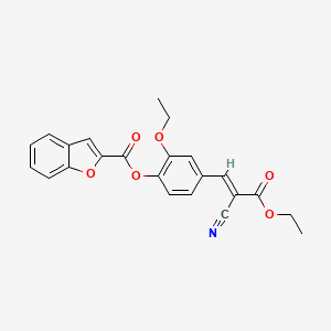 molecular formula C23H19NO6 B7744401 [4-[(E)-2-cyano-3-ethoxy-3-oxoprop-1-enyl]-2-ethoxyphenyl] 1-benzofuran-2-carboxylate 