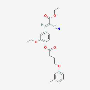 molecular formula C25H27NO6 B7744409 ethyl (E)-2-cyano-3-[3-ethoxy-4-[4-(3-methylphenoxy)butanoyloxy]phenyl]prop-2-enoate 