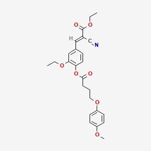 ethyl (E)-2-cyano-3-[3-ethoxy-4-[4-(4-methoxyphenoxy)butanoyloxy]phenyl]prop-2-enoate