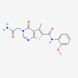 3-(2-amino-2-oxoethyl)-N-(2-methoxyphenyl)-5-methyl-4-oxo-3,4-dihydrothieno[2,3-d]pyrimidine-6-carboxamide