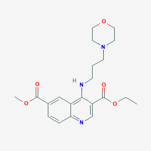 molecular formula C21H27N3O5 B7744575 3-O-ethyl 6-O-methyl 4-(3-morpholin-4-ylpropylamino)quinoline-3,6-dicarboxylate 