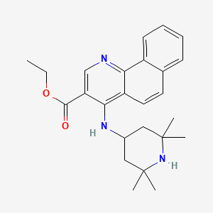 molecular formula C25H31N3O2 B7744590 Ethyl 4-[(2,2,6,6-tetramethylpiperidin-4-yl)amino]benzo[h]quinoline-3-carboxylate 