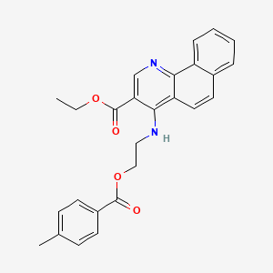 molecular formula C26H24N2O4 B7744608 Ethyl 4-({2-[(4-methylbenzoyl)oxy]ethyl}amino)benzo[h]quinoline-3-carboxylate 