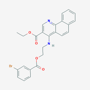 molecular formula C25H21BrN2O4 B7744612 Ethyl 4-((2-((3-bromobenzoyl)oxy)ethyl)amino)benzo[h]quinoline-3-carboxylate 