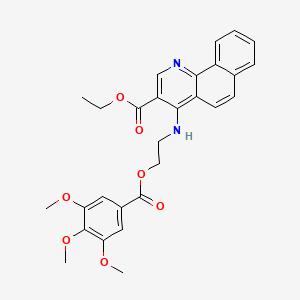 molecular formula C28H28N2O7 B7744614 Ethyl 4-((2-((3,4,5-trimethoxybenzoyl)oxy)ethyl)amino)benzo[h]quinoline-3-carboxylate 