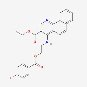 molecular formula C25H21FN2O4 B7744615 Ethyl 4-({2-[(4-fluorobenzoyl)oxy]ethyl}amino)benzo[h]quinoline-3-carboxylate 