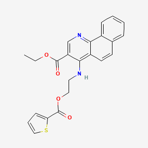 molecular formula C23H20N2O4S B7744619 Ethyl 4-({2-[(thien-2-ylcarbonyl)oxy]ethyl}amino)benzo[h]quinoline-3-carboxylate 