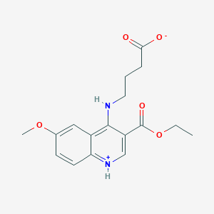4-[(3-Ethoxycarbonyl-6-methoxyquinolin-1-ium-4-yl)amino]butanoate