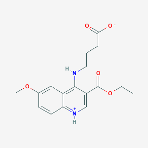 molecular formula C17H20N2O5 B7744633 4-[(3-Ethoxycarbonyl-6-methoxyquinolin-1-ium-4-yl)amino]butanoate 