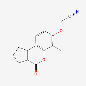 molecular formula C15H13NO3 B7744649 (6-Methyl-4-oxo-1,2,3,4-tetrahydro-cyclopenta[c]chromen-7-yloxy)-acetonitrile CAS No. 449737-10-4