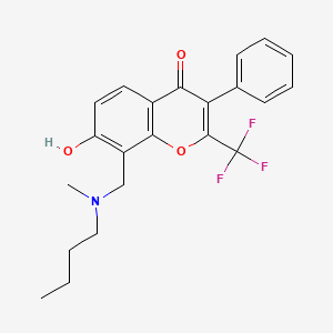 molecular formula C22H22F3NO3 B7744665 8-{[butyl(methyl)amino]methyl}-7-hydroxy-3-phenyl-2-(trifluoromethyl)-4H-chromen-4-one 