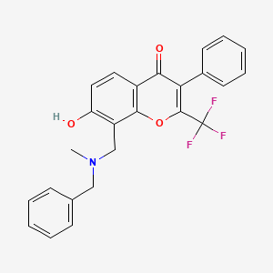 molecular formula C25H20F3NO3 B7744666 8-{[benzyl(methyl)amino]methyl}-7-hydroxy-3-phenyl-2-(trifluoromethyl)-4H-chromen-4-one 