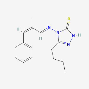molecular formula C16H20N4S B7744727 5-butyl-4-((E)-((Z)-2-methyl-3-phenylallylidene)amino)-4H-1,2,4-triazole-3-thiol 