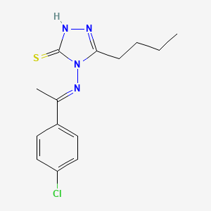 molecular formula C14H17ClN4S B7744732 5-butyl-4-[(E)-[1-(4-chlorophenyl)ethylidene]amino]-4H-1,2,4-triazole-3-thiol 