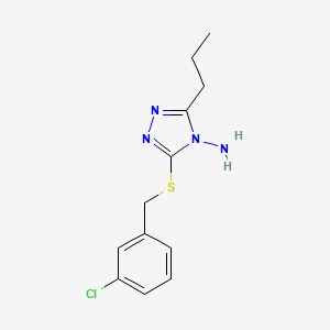 molecular formula C12H15ClN4S B7744738 3-[(3-Chlorophenyl)methylsulfanyl]-5-propyl-1,2,4-triazol-4-amine 