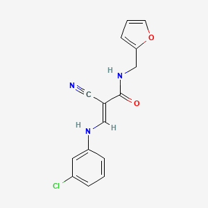 (2E)-3-[(3-chlorophenyl)amino]-2-cyano-N-(furan-2-ylmethyl)prop-2-enamide