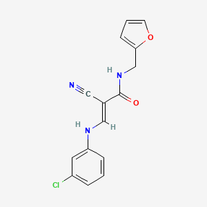 molecular formula C15H12ClN3O2 B7744749 (2E)-3-[(3-chlorophenyl)amino]-2-cyano-N-(furan-2-ylmethyl)prop-2-enamide 