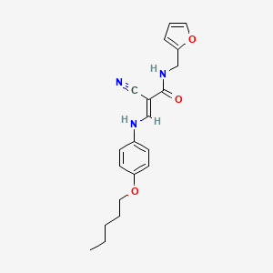 (2E)-2-cyano-N-(furan-2-ylmethyl)-3-{[4-(pentyloxy)phenyl]amino}prop-2-enamide