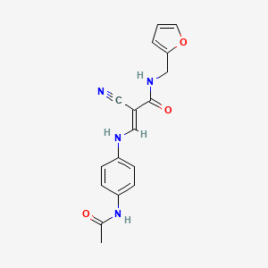 (2E)-3-{[4-(acetylamino)phenyl]amino}-2-cyano-N-(furan-2-ylmethyl)prop-2-enamide