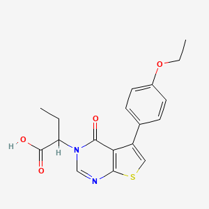 molecular formula C18H18N2O4S B7744789 2-(5-(4-Ethoxyphenyl)-4-oxothieno[2,3-d]pyrimidin-3(4H)-yl)butanoic acid 