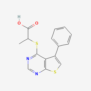 2-({5-Phenylthieno[2,3-d]pyrimidin-4-yl}sulfanyl)propanoic acid