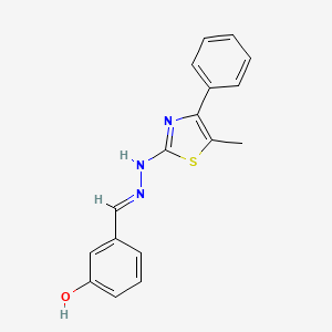 3-{(E)-[2-(5-methyl-4-phenyl-1,3-thiazol-2-yl)hydrazinylidene]methyl}phenol