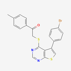 2-[5-(4-Bromophenyl)thieno[2,3-d]pyrimidin-4-yl]sulfanyl-1-(4-methylphenyl)ethanone