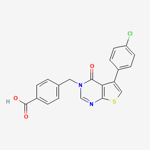 molecular formula C20H13ClN2O3S B7744840 4-{[5-(4-Chlorophenyl)-4-oxothieno[2,3-d]pyrimidin-3(4H)-yl]methyl}benzoic acid 