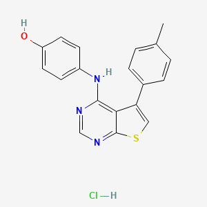 molecular formula C19H16ClN3OS B7744862 4-{[5-(4-Methylphenyl)thieno[2,3-d]pyrimidin-4-yl]amino}phenol hydrochloride 
