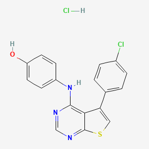 4-(5-(4-Chlorophenyl)thieno[2,3-d]pyrimidin-4-ylamino)phenol hydrochloride
