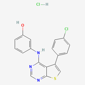 molecular formula C18H13Cl2N3OS B7744870 3-{[5-(4-氯苯基)噻吩并[2,3-d]嘧啶-4-基]氨基}苯酚盐酸盐 